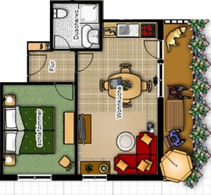 Grundriss Ferienwohnung Silbergrble